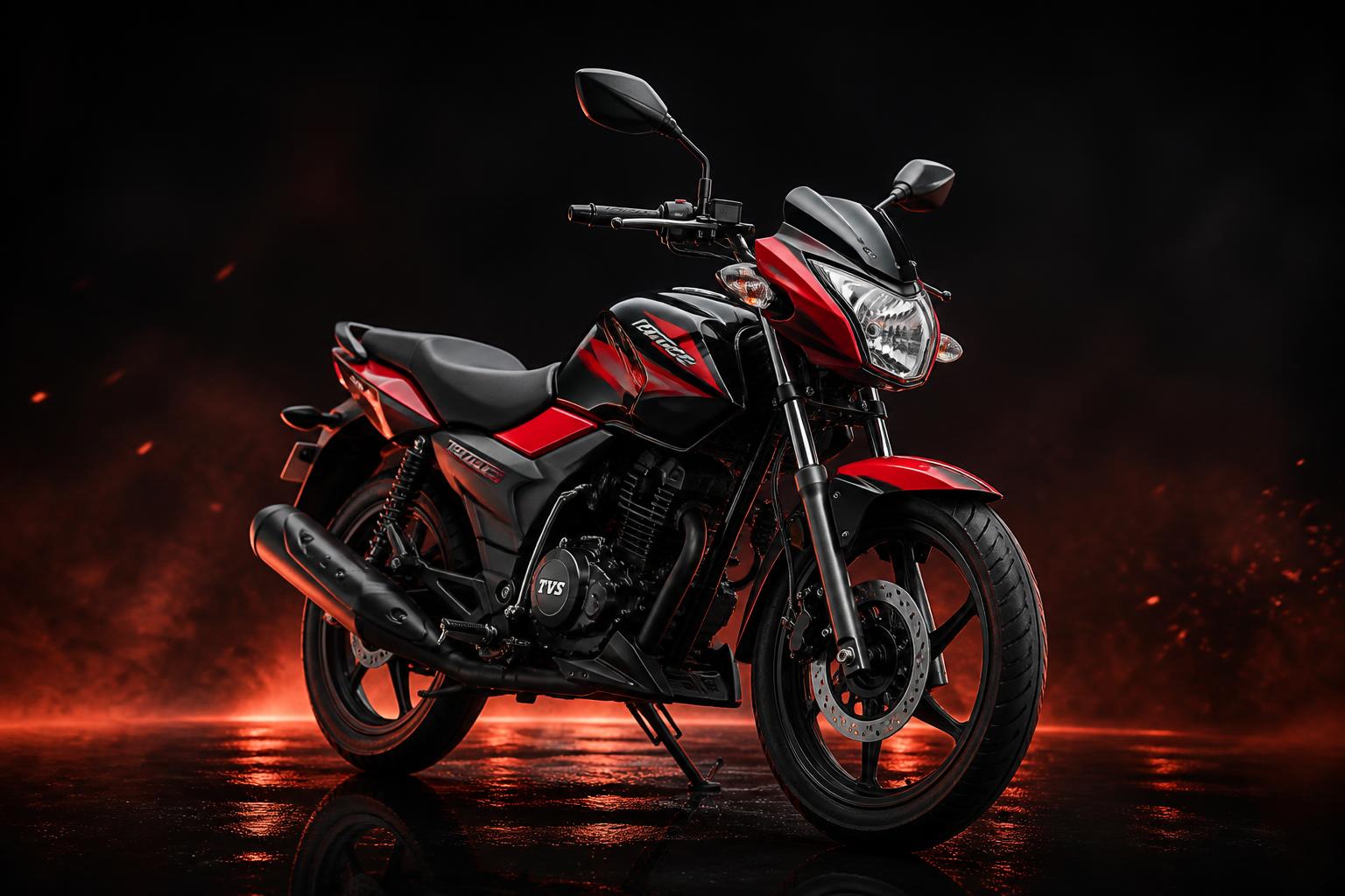 Hero motorcycle displayed under warm showroom lighting