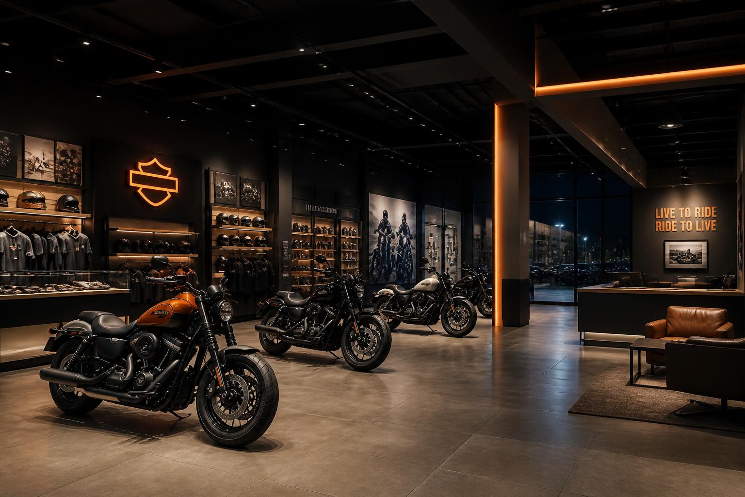 Interior of the Shree Sainath Motors showroom with bikes on display